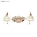 GobekUsa Contemporary Rose Gold Wall Vanity Light with Crystal Shade - 2/3 Bulbs