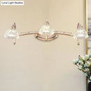 GobekUsa Contemporary Rose Gold Wall Vanity Light with Crystal Shade - 2/3 Bulbs