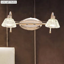 GobekUsa Contemporary Rose Gold Wall Vanity Light with Crystal Shade - 2/3 Bulbs