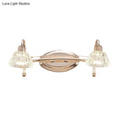GobekUsa Contemporary Rose Gold Wall Vanity Light with Crystal Shade - 2/3 Bulbs