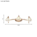 GobekUsa Contemporary Rose Gold Wall Vanity Light with Crystal Shade - 2/3 Bulbs