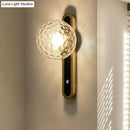 GobekUsa Contemporary Round Wall Lamp - Clear Dimpled Glass, 1 Bulb Sconce Light for Living Room