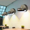 GobekUsa Contemporary Round Wall Lamp: Metal & Crystal LED Light for Dining Room, Silver Finish, Warm/White Illumination