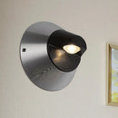 GobekUsa Contemporary Round Wall Light in Black - Aluminum, Warm/White Light, 1-Light Corridor Sconce Fixture