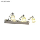 GobekUsa Contemporary Crystal Vanity Light - Fluted Clear Crystal Shades, Silver Finish, 3 Heads, Warm/White Light
