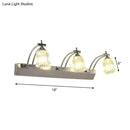 GobekUsa Contemporary Crystal Vanity Light - Fluted Clear Crystal Shades, Silver Finish, 3 Heads, Warm/White Light