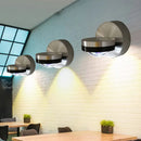 GobekUsa Contemporary Round Wall Lamp: Metal & Crystal LED Light for Dining Room, Silver Finish, Warm/White Illumination