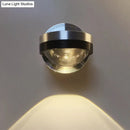 GobekUsa Contemporary Round Wall Lamp: Metal & Crystal LED Light for Dining Room, Silver Finish, Warm/White Illumination