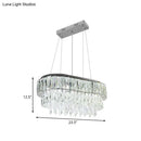 GobekUsa Contemporary Silver Oval Crystal Drip Pendant Light - 11 Bulbs, Ideal for Guest Rooms and Islands