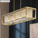 GobekUsa Contemporary Cuboid Island Pendant Chandelier with Crystal Drops