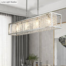 GobekUsa Contemporary Cuboid Island Pendant Chandelier with Crystal Drops