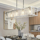 GobekUsa Contemporary Cuboid Island Pendant Chandelier with Crystal Drops