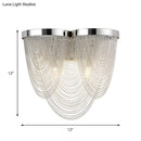 GobekUsa Contemporary Silver Tassels Living Room Metal Sconce - 2-Light LED Wall Lamp Fixture