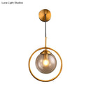 GobekUsa Contemporary Smoke Gray/Clear/Amber Glass Wall Lamp: Single Brass Finish Sconce Light Fixture