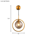 GobekUsa Contemporary Smoke Gray/Clear/Amber Glass Wall Lamp: Single Brass Finish Sconce Light Fixture