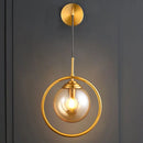 GobekUsa Contemporary Smoke Gray/Clear/Amber Glass Wall Lamp: Single Brass Finish Sconce Light Fixture