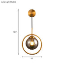 GobekUsa Contemporary Smoke Gray/Clear/Amber Glass Wall Lamp: Single Brass Finish Sconce Light Fixture
