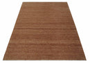 Contemporary Solid Brick Red Hand knotted Custom Made wool Area Rug