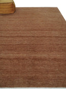 Contemporary Solid Brick Red Hand knotted Custom Made wool Area Rug