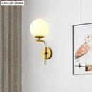 GobekUsa Contemporary Sphere Glass Sconce Light - Bedroom Wall Mount with 1-Bulb