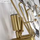 GobekUsa Contemporary Sputnik Wall Sconce with Clear Crystal Prism Bulbs in Brass Finish