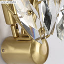 GobekUsa Contemporary Sputnik Wall Sconce with Clear Crystal Prism Bulbs in Brass Finish