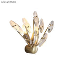 GobekUsa Contemporary Sputnik Wall Sconce with Clear Crystal Prism Bulbs in Brass Finish