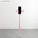 GobekUsa Contemporary Style Pink LED Fill Light with USB Port - Round Iron Make-Up Lighting