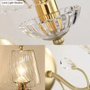 GobekUsa Contemporary Swirl Glass Cone Wall Light with Crystal Deco - Gold
