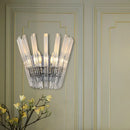 GobekUsa Contemporary Tapered Wall Mount Light with Clear Crystal for Corridors - Chrome Finish - 2 Bulbs