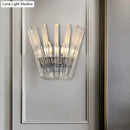 GobekUsa Contemporary Tapered Wall Mount Light with Clear Crystal for Corridors - Chrome Finish - 2 Bulbs