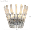 GobekUsa Contemporary Tapered Wall Mount Light with Clear Crystal for Corridors - Chrome Finish - 2 Bulbs