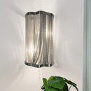 GobekUsa Contemporary Tassels Aluminum Flush Wall Sconce - 1-Light Silver Finish Wall Mounted Light
