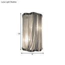 GobekUsa Contemporary Tassels Aluminum Flush Wall Sconce - 1-Light Silver Finish Wall Mounted Light