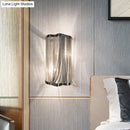 GobekUsa Contemporary Tassels Aluminum Flush Wall Sconce - 1-Light Silver Finish Wall Mounted Light