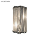 GobekUsa Contemporary Tassels Aluminum Flush Wall Sconce - 1-Light Silver Finish Wall Mounted Light