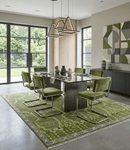 Contemporary Green and Beige Hand-Knotted Premium Wool Area Rug