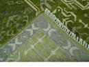 Contemporary Green and Beige Hand-Knotted Premium Wool Area Rug