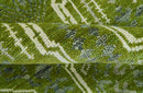 Contemporary Green and Beige Hand-Knotted Premium Wool Area Rug