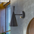 GobekUsa Contemporary Trumpet Wall Sconce Light in Black/White/Gold with Adjustable Arm and 1-3 Lights