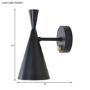 GobekUsa Contemporary Trumpet Wall Sconce Light in Black/White/Gold with Adjustable Arm and 1-3 Lights