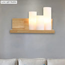 GobekUsa 3-Head Contemporary Tube Shade Wall Lamp with Wooden Shelf – Perfect for Cloth Shop