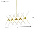 GobekUsa Contemporary Tubular Acrylic Island Light: 20-Head Gold Pendant with Extendable Rod