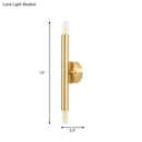 GobekUsa Contemporary Tubular Wall Sconce - 2-Light Metallic Golden Wall Lamp for Bedroom