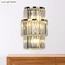 GobekUsa Contemporary Wall Mounted Crystal Cylinder Sconce Light - 3 Silver Lights