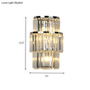 GobekUsa Contemporary Wall Mounted Crystal Cylinder Sconce Light - 3 Silver Lights
