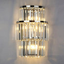 GobekUsa Contemporary Wall Mounted Crystal Cylinder Sconce Light - 3 Silver Lights