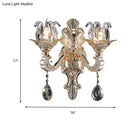 GobekUsa Contemporary Wall-Mounted Floral Sconce Light Fixture with Crystal Drop - Clear Glass, 1/2 Heads