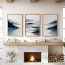 Minimalist Mountain Lake Set of 3. Modern Landscape Prints by Wall Art Set