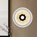 GobekUsa Contemporary Acrylic Round LED Wall Sconce - White Bedside Lamp Fixture